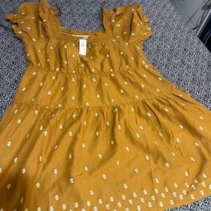 Puff sleeve tiered swing dress